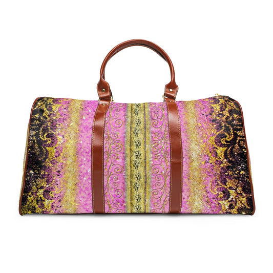 Waterproof Travel Bag - Royal Pink/gold