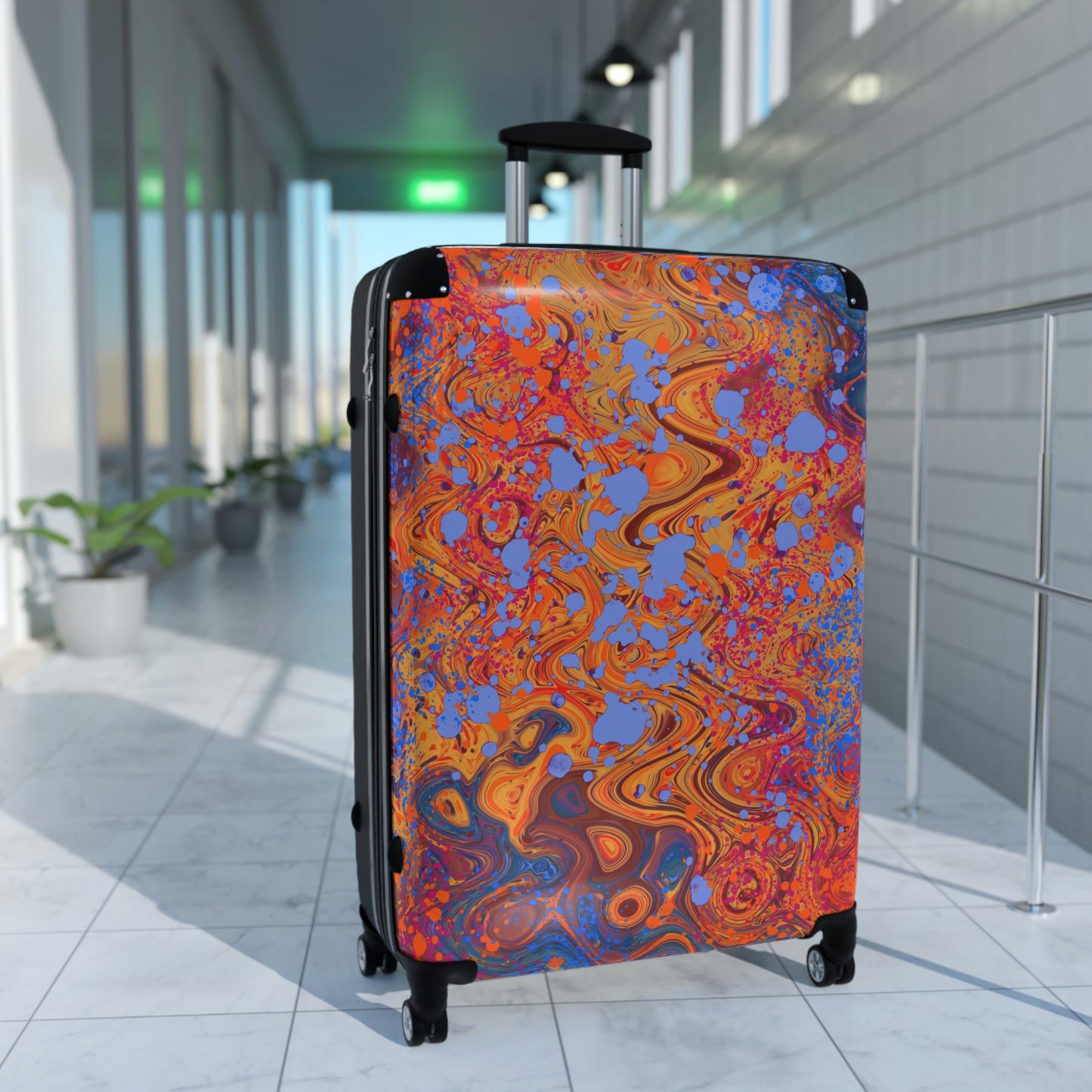 Hard Shell Suitcases - Red Swirls