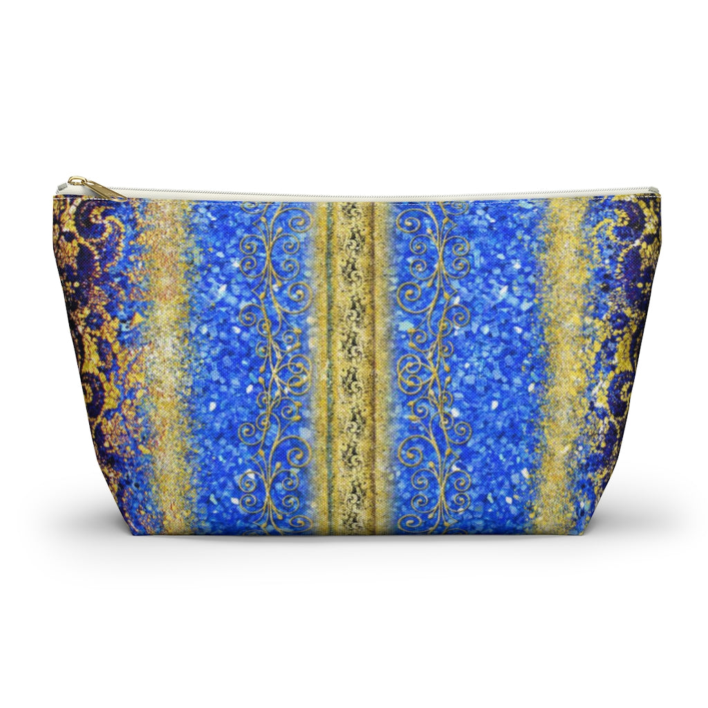 Accessory Pouch w T-bottom - Royal Blue/Gold