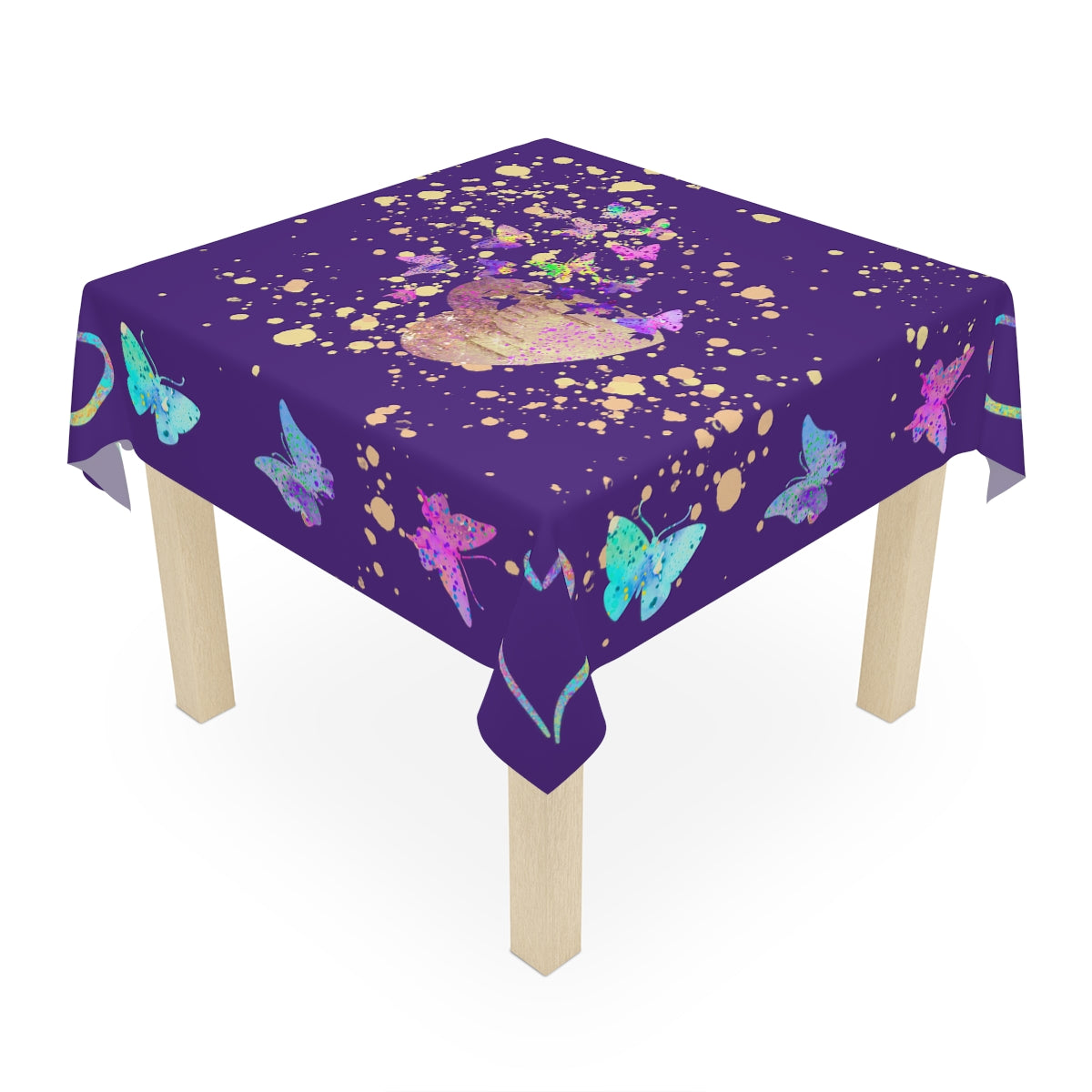 Table Cloth - Butterfly-Hearts/Purple